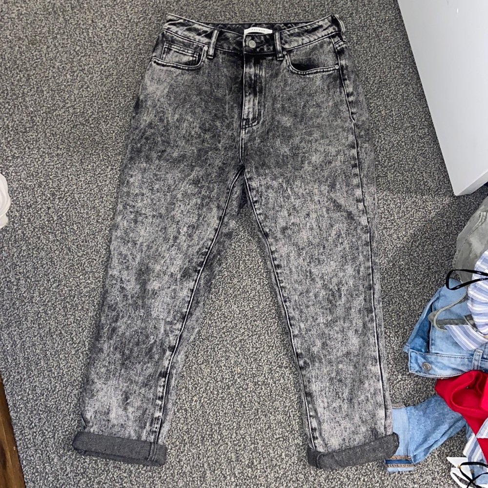 Pacsun black washed out Mom jeans